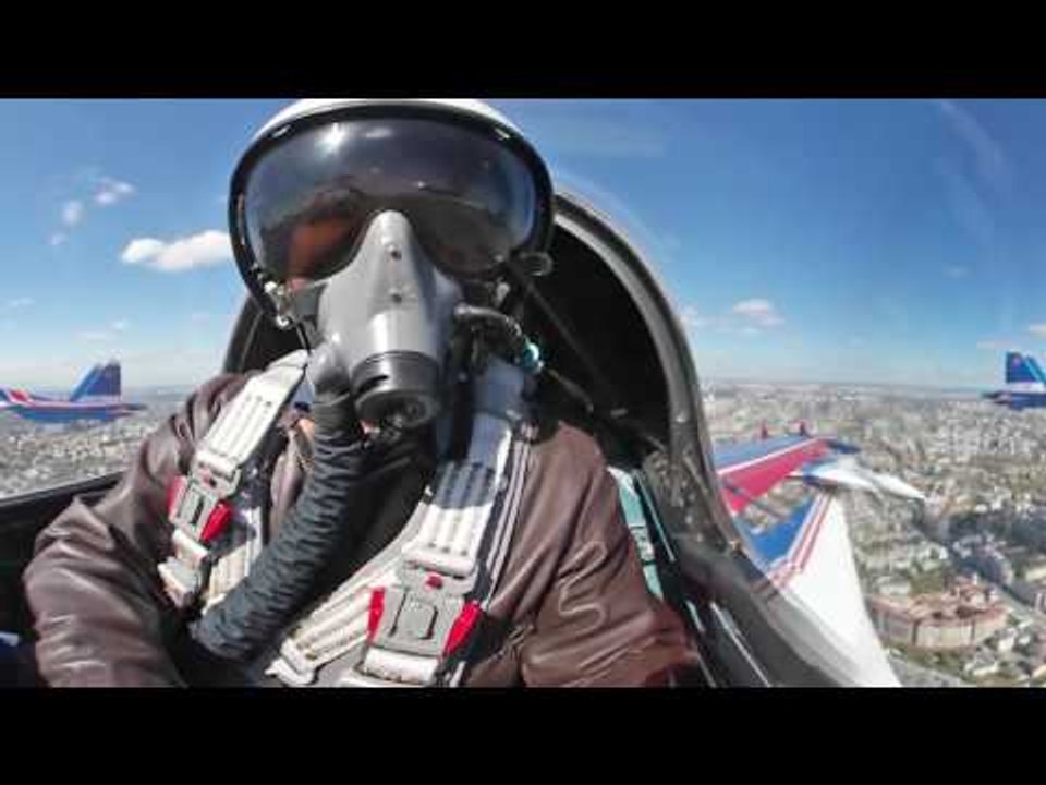 Rehearsal for V-Day Parade 360: Swifts & Russian Knights aerobatic teams