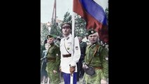 Мы идем, над нами флаг трехцветный... парад в Пскове1943 hits in Pskov