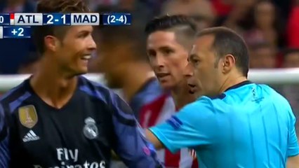 Cristiano Ronaldo and Fernando Torres go at each other during the Madrid derby