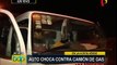 San Miguel: dos heridos tras choque de auto contra camión de gas