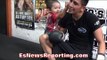 LEO SANTA CRUZ CANDID MOMENT WITH SON; THINKS BOXING IS FAKE 