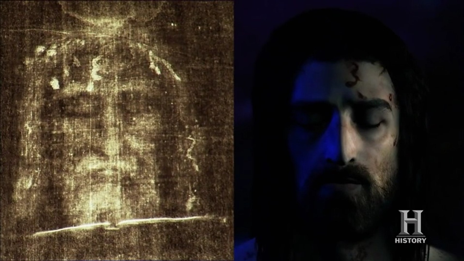 Jesus shroud face of The Two