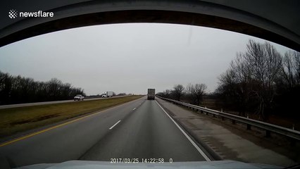 Tyre falls off lorry and hits car causing crash