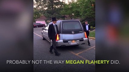 Showing up to the prom in a hearse and coffin