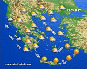 Η πρόγνωση του καιρού για το Σάββατο 13-5-2017