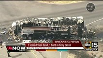 A person was killed in a semi-truck fire and crash in Buckeye