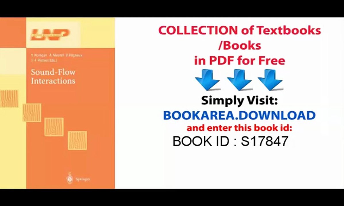 [Download] Sound-Flow Interactions (Lecture Notes in Physics) Pdf