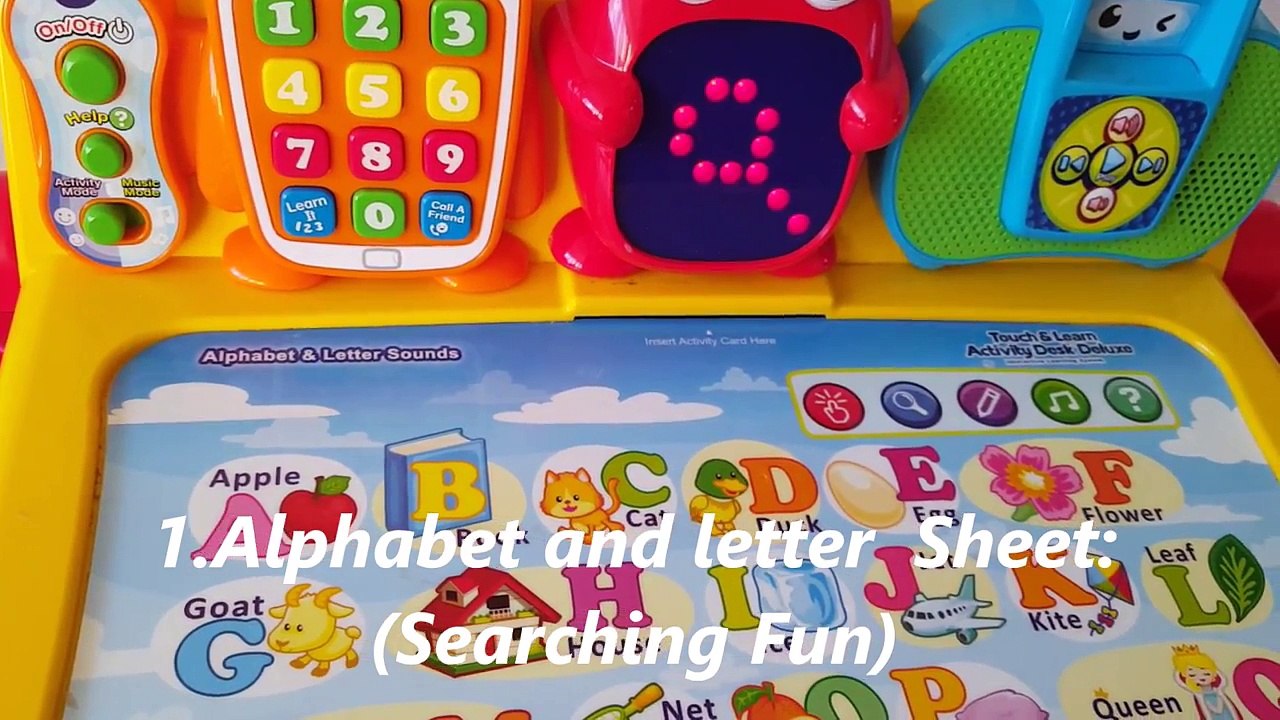 Toy Review of Touch and Learn Activity Desk Deluxe Interactive Learning System By Vtech