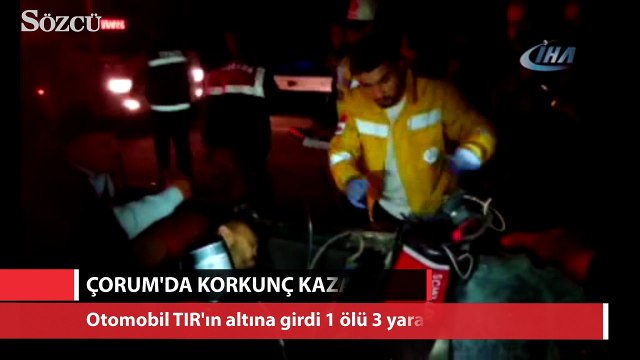 Otomobil TIR'ın altına girdi