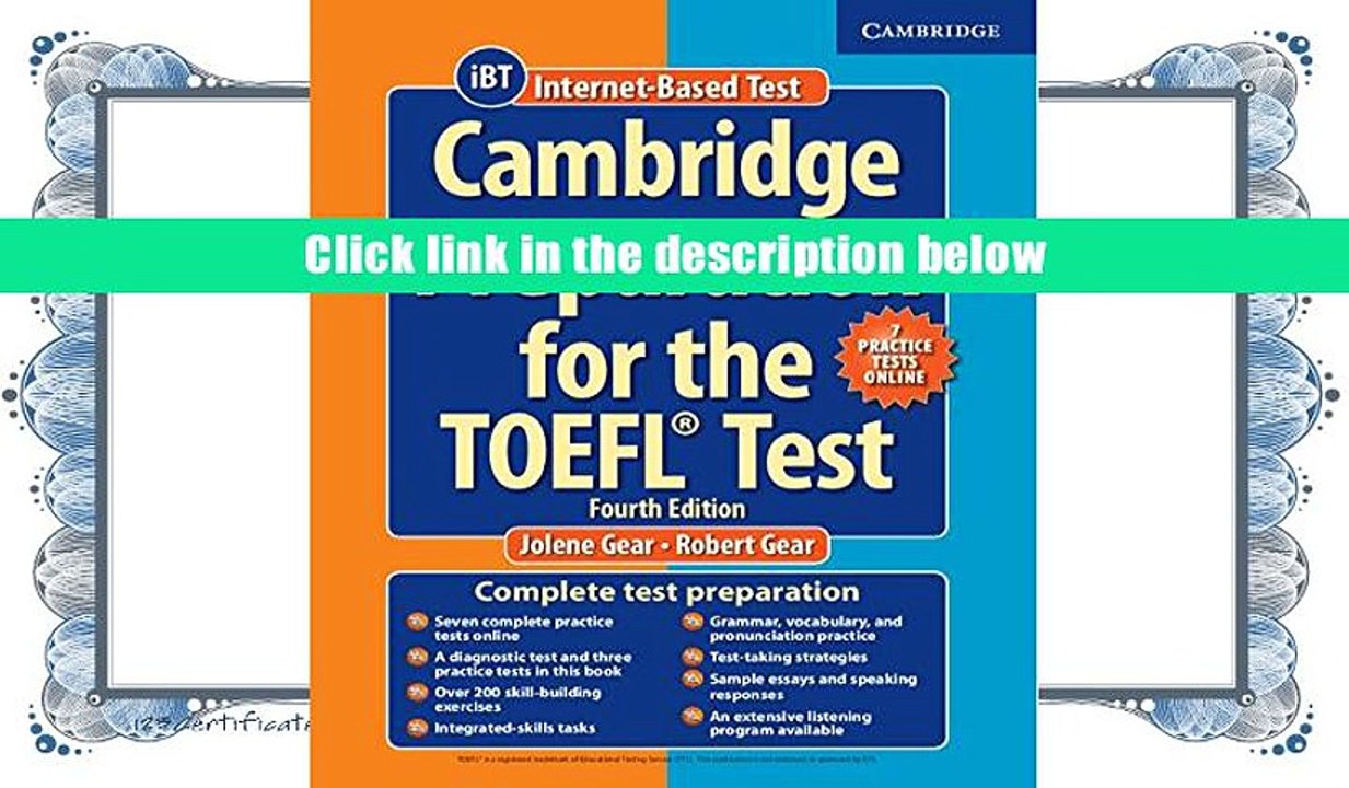 DOWNLOAD [PDF] Cambridge Preparation for the TOEFL Test Book with Online Practice Tests and Audio
