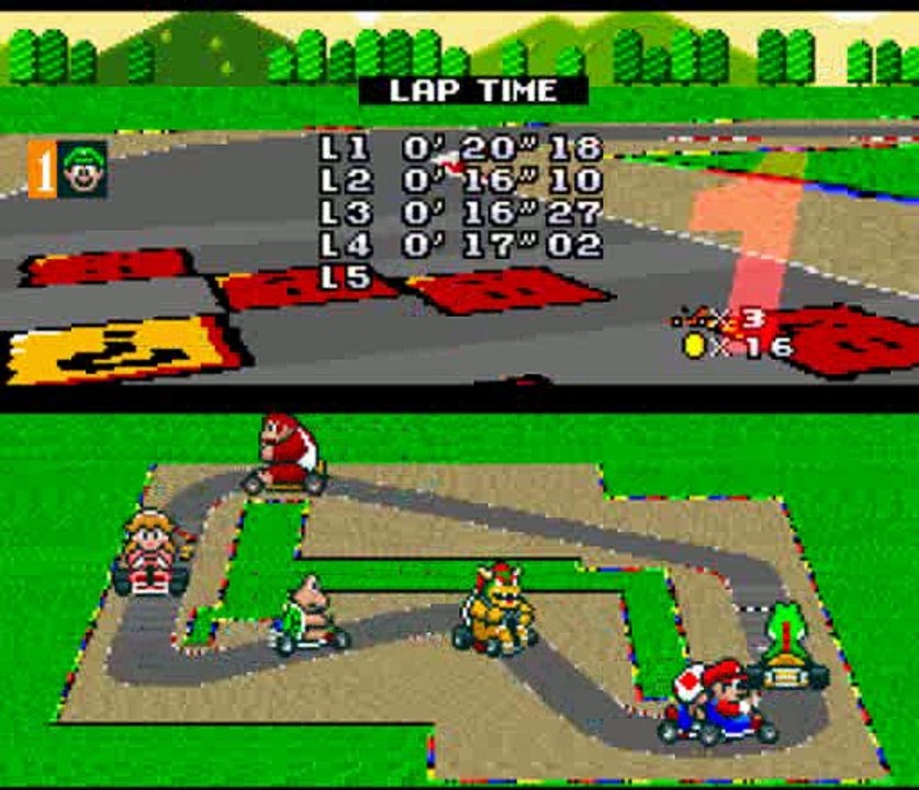 Super Mario Kart (SNES) 50cc Mushroom Cup Round 1 and 2
