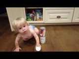 11-Month-Old Boy Stacks Cans Like a Champion