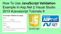 How to use javascript validation example in asp.net || visual studio 2015 #javascript tutorials 9