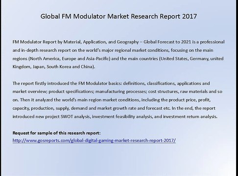 Global FM Modulator Market Research Report 2017