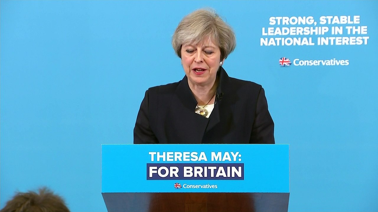 Theresa May mocks Diane Abbott in campaign speech