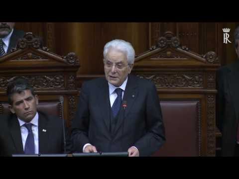 Montevideo - Intervento del Presidente Mattarella a Camere riunite (12.05.17)