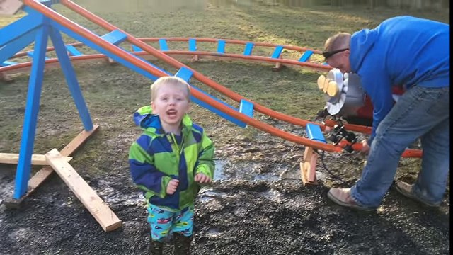 Dad builds a Roller Coaster for son