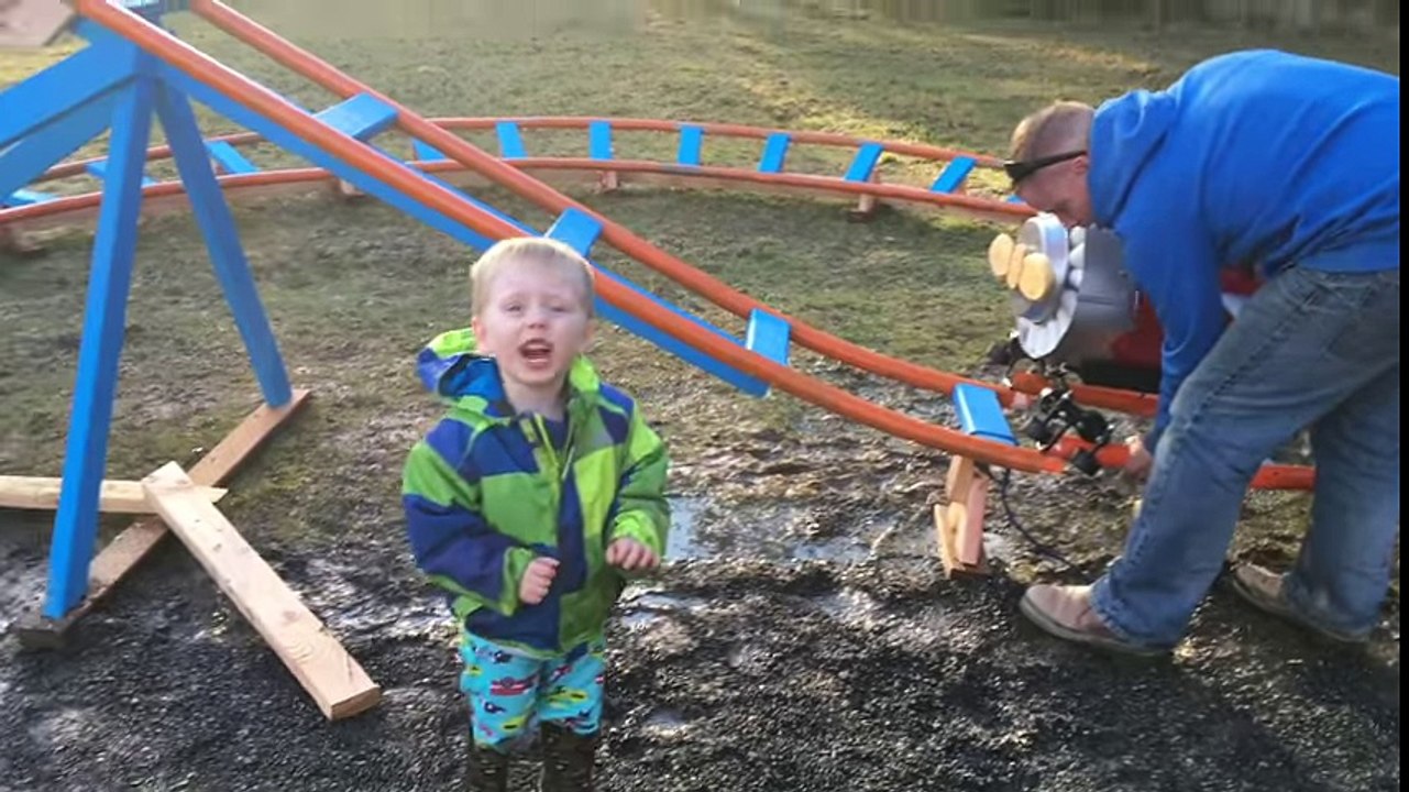 Dad builds a Roller Coaster for son
