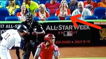 Fine Ass Marlins Fan DISTRACTS Cardinals Pitcher with Her Boobs