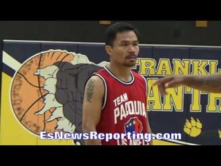 P4P King Manny Pacquiao Killing It On The Basketball Court in LA - esnews boxing