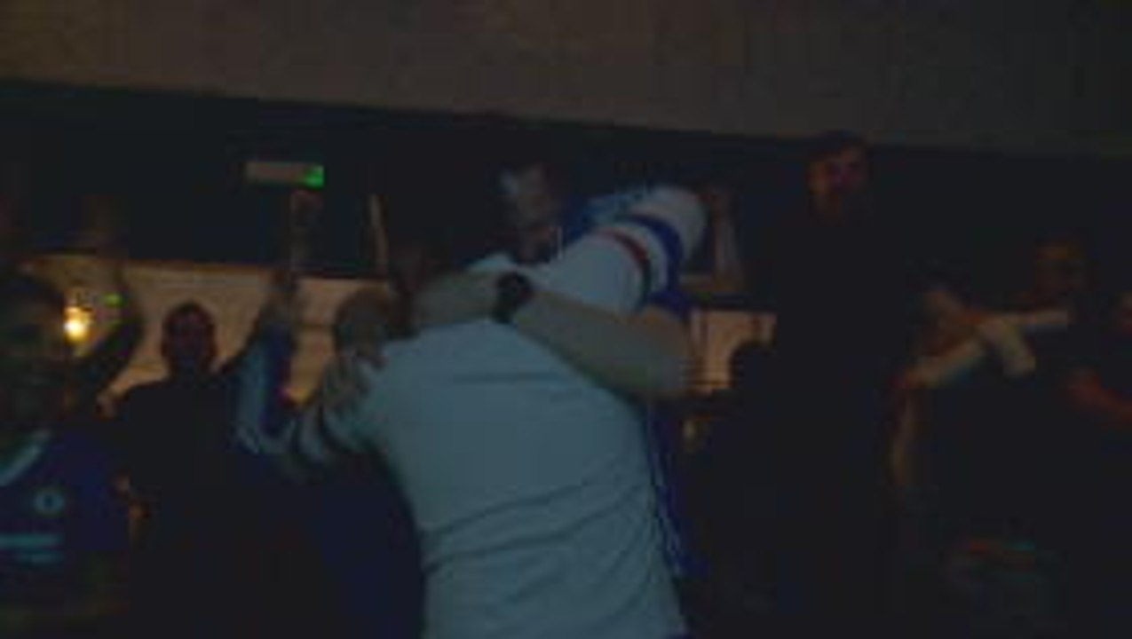 Chelsea fans celebrate title-winning goal