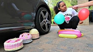 Bad Kids Driving Parents Car! Tiana Crushed Mommy's Birthday Cake Under Car (SKIT)