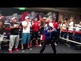Roman Gonzalez Chocolatito Shadow Boxing Gets Media Members Excited - esnews boxing