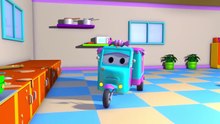 Super Truck et la petite voiture rose  à Car City _