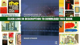 [Epub] Full Download Foundations of Real Estate Financial Modelling Read Popular