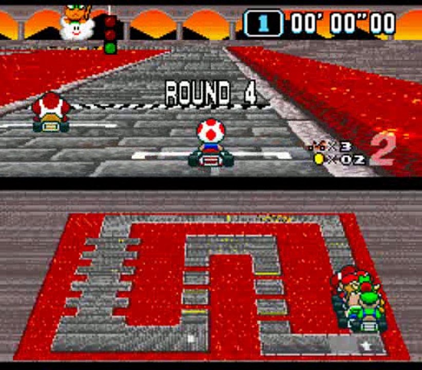 Super Mario Kart (SNES) 100cc Mushroom Cup Round 3 and 4