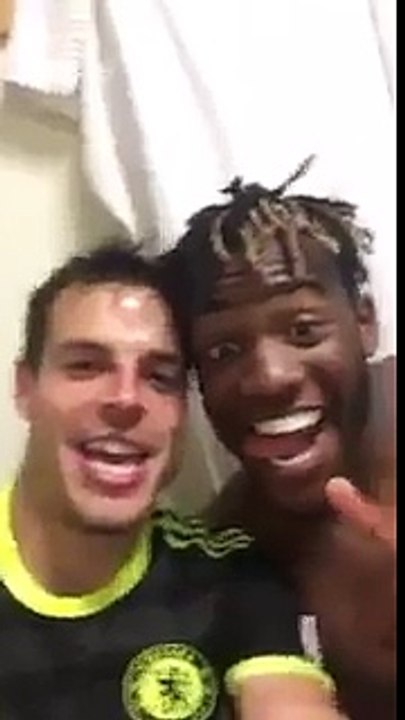 Michy Batshuayi & Cesar Azpilicueta Celebration - Chelsea Title Winning Celebrations