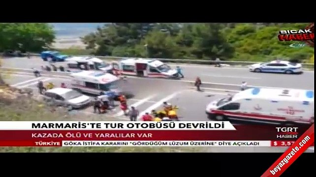 Muğla Marmaris'te yolcu otobüsü devrildi! Ölü ve yaralılar var