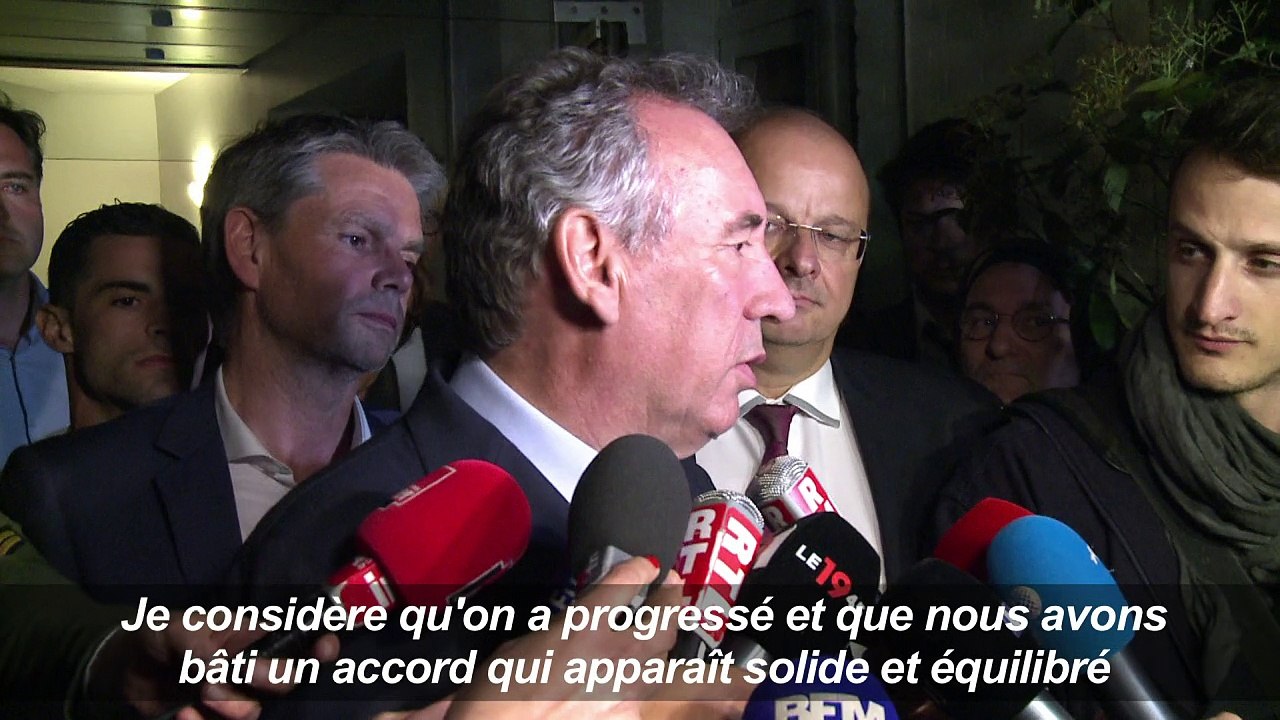 Bayrou: un projet d'accord "solide et équilibré...