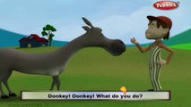 Donkey | Baby songs | 3d animated songs for kids | Nursery rhyme with lyrics | poems for kids with lyrics | Funny songs for kids | Kids poem | children song