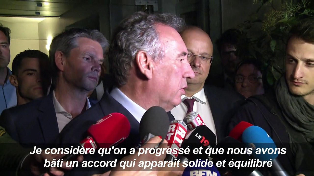 Bayrou: un projet d'accord "solide et équilibré...