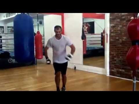 georgian fighter Iago does traditional dance in boxing gym