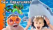 SEA MONSTER ATTACKS! Sharks in Water + Fishy's Missing. Surprise Pool Toys HobbyKidsTV(1)
