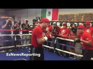 CANELO DISPLAYS HIS JAW SHATTERING POWER!! SICK MITT WORK!! - EsNews Boxing