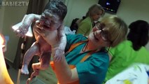 First Breath and First Minutes of Life of a Newborn Baby Girl - Baby Lile is Just Born