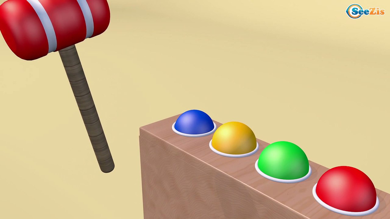 Learn colors with Balls & Wooden Pound for kids Finger Family Song Nursery Rhymes educational video