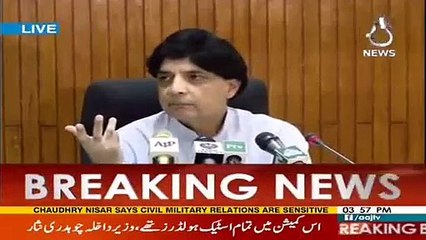 Retired Generals Think That They Are Spokesmen Of  Pakistan Army, Says Chaudhry Nisar