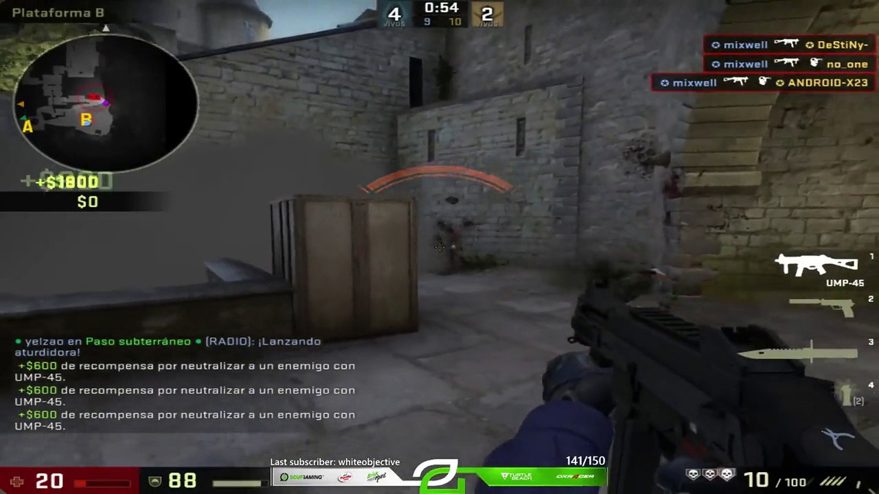 CSGO: mixwell UMP+AK ace