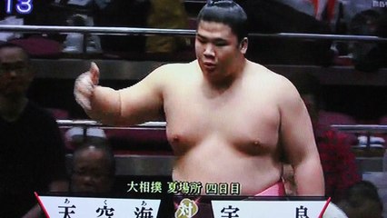 大相撲 ピンクの廻しの若い宇良君：アクロバット相撲は面白いけ�