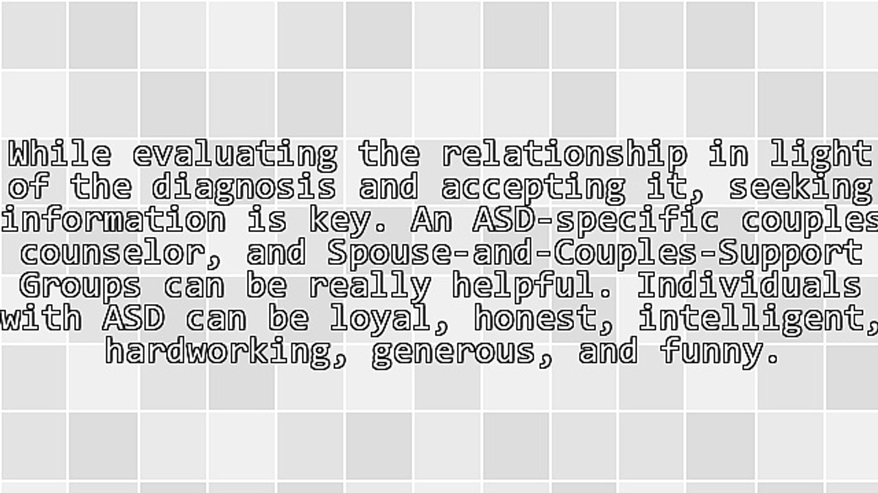Marriage With Asperger's Syndrome: Diagnosis and Strategies