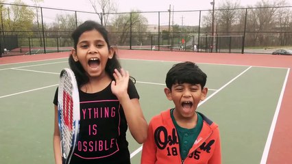 Kids playing Tennis | Counting Balls | seen Ground Hog