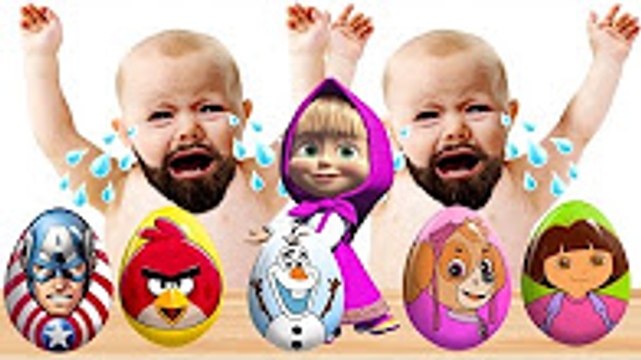 BEARDED BABY CRY with DORA! Masha! PAW PATROL! OLAF! FINGER FAMILY! Video for toddlers!(1)