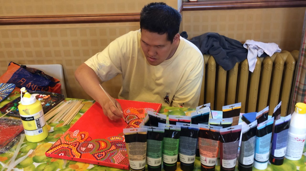 François Rimasson pratique le pointillage