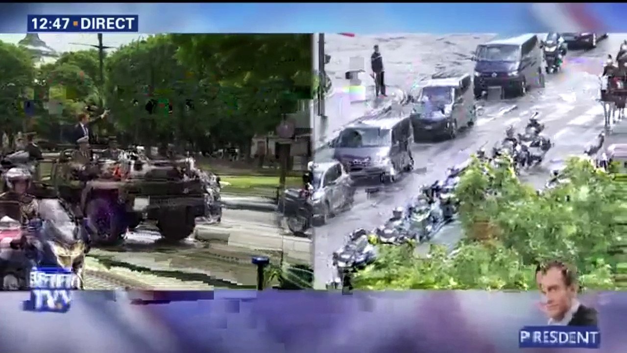 Emmanuel Macron remonte les Champs-Élysées après son investiture