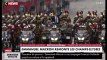 Emmanuel Macron remonte les Champs-Elysée en véhicule militaire