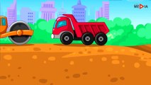 The Red Dump Truck, Crane and Excavator - Diggers and Builder - Vehicle & C